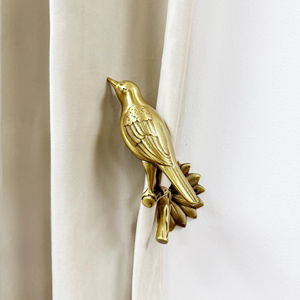 Gancho para Cortina con Acabado Dorado en Forma de Pájaro, Decoración para Cortinas, Ideal para Decoración de Habitaciones de Huéspedes, Estilo Interior, de la India - Product Image 1
