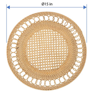 <b>Round</b> Lace Style Rattan Placemat Set Handwoven Natural Woven <b>Table</b> <b>Mat</b> Decorative Dining <b>Table</b> Eco Friendly Boho Home Decor - Product Image 5