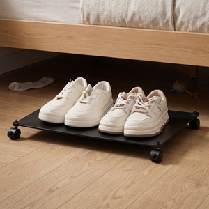 Entry Under Bed Shoe Storage with Wheels Living Room Metal OEM Modern Black Iron Shoe Rack Shoes Cabinet Storage 100 Pair - Product Image 2