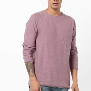 T-shirts à manches longues respirants pour hommes, vente en gros B2B, impression personnalisée, hauts d'été doux de qualité supérieure, chemises décontractées légères vierges OEM - Product Image 1