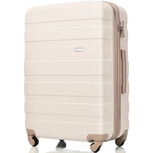 Nuovo modello 3 pezzi espandibile ABS Hardshell set di bagagli resistente 20 ''24'' 28 ''valigia TSA lucchetto oro avorio Spinner ruote - Product Image 2
