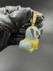 Colgante de Tortuga de Moissanita Multicolor con Diseño Único para Fiesta Hip Hop, Joyería Fina de Plata 925, Colgantes y Dijes - Product Image 4