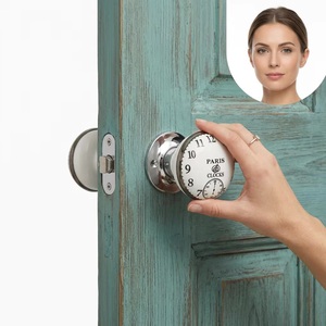 Paris Clocks Porcelain Door Knob Round Modern Style Cabinet Handle Easy Installation Bedroom Bathroom Furniture Hardware - Product Image 4