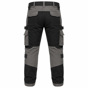 Men's High Visibility Reflective Polyester Safety <b>Cargo</b> <b>Work</b> <b>Pants</b> with Elastic Waist and Multiple Pockets for Industrial Use - Product Image 4