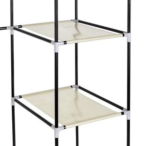 Armadio Portatile Beige da 170 cm con Spazio Extra, Organizzatore Guardaroba con 10 Ripiani, Facile e Veloce da Montare - Product Image 5