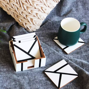 Artistic Wood Resin Coaster Set by NEHA ENTERPRISES Handmade Wooden <b>Epoxy</b> <b>Table</b> Coasters for Home and Office - Product Image 1