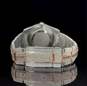 Montre de luxe pour homme Platinum Frost Apex, sertie de diamants Moissanite et de quartz, style diamant, montre-bracelet de luxe - Product Image 3