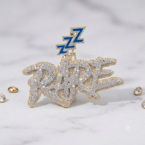 <b>Custom</b> 925 Solid Silver Rhodium Plated Moissanite Diamond Bling Enamel Initial <b>Name</b> Pendant Hip Hop <b>Necklace</b> Iced Unisex Jewelry - Product Image 5