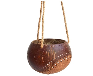 Pot de fleur de coquille de noix de coco de jardin de décoration/planteur accrochant de noix de coco/planteur de mur de noix de coco conception diverse et prix bon marché - Product Image 1