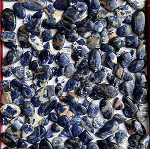 100% Sodalite naturelle pierres précieuses en vrac gros cristal pierres précieuses fabrication de bijoux approvisionnement en vrac pierre Cabochon coupe mélange forme - Product Image 1