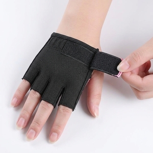 STALWART IMPEX Gants de soutien du poignet sans doigts en néoprène noir et rose alvéolé, fermeture auto-agrippante, respirants, antidérapants, professionnels - Product Image 3