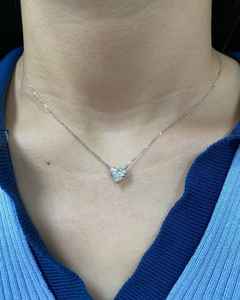 Collar con Diamante Cultivado en Laboratorio con Corte Corazón, Collar Sencillo de Uso Diario con Solitario de 14K, Colgante de Diamante CVD/HTHP, Regalo de San Valentín para Ella - Product Image 2