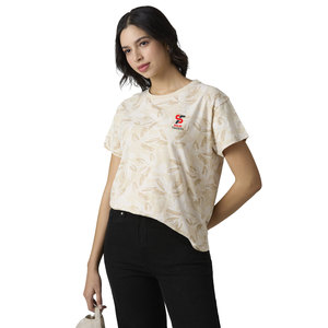 Solid Trader Premium Class Soft Breathable Stretch Fabric Casual Round Neck Loose Fit Summer Wear Elegant Women Tee <b>Shirt</b> - Product Image 6