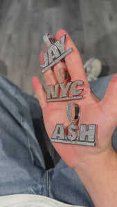 Custom <b>Letter</b> Iced Out Pendant <b>Necklace</b> for Men 925 Sterling <b>Silver</b> Moissanite Diamond Tennis Chain Hip Hop Jewelry - Product Image 4