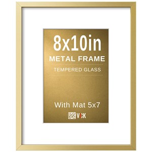 8x10 Metal Photo <b>Frame</b> with Tempered Glass & Mat | Wholesale Picture <b>Frames</b> - Product Image 2