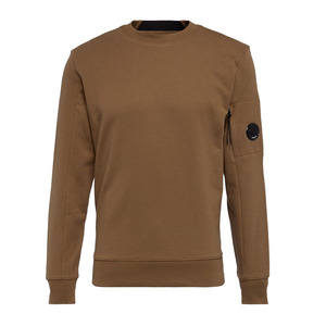 เสื้อสเวตเชิ้ตคอกลมสีน้ำตาลสำหรับผู้ชาย ทรงปกติ สีพื้น โลโก้ที่แขนซ้าย สวมใส่สบายๆ ในฤดูใบไม้ร่วง ผลิตจากผ้าฝ้ายถัก - Product Image 5