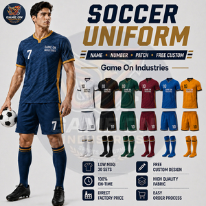 Maillots et shorts de sport d'équipe de haute qualité en gros, personnalisation gratuite, chaussettes assorties, uniforme de football respirant et anti-humidité - Product Image 2