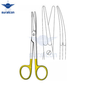 Aufricht <b>Scissor</b> 14 cm / 5-1/2 Inch <b>Curved</b> TC Gold Surgical <b>Scissors</b> Premium Stainless Steel Precision Cutting Instrument - Product Image 2