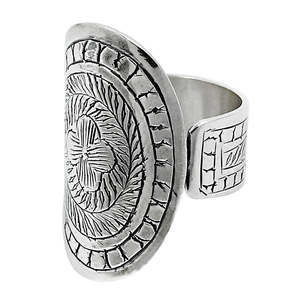 Ethnic Design Hand-Engraved <b>Ring</b> Crafted From 925 Sterling Silver Bohemian Imported Handcrafted Full Finger Bohemian <b>Ring</b> - Product Image 1