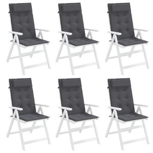 Anthracite Oxford Fabric Outdoor <b>Highback</b> <b>Chair</b> Cushions 6-Piece Set - Product Image 4