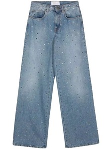 Jeans pour femmes Autumn Crystal, style vintage, coupe slim, droite ou ample, avec strass effet éclaboussures - Product Image 3
