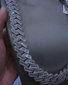 Cadena Cubana Hip Hop con Moissanita de Corte Brillante, Plata de Ley 925, Certificación GRS, Bañada en Oro de 10K, Colgante de Tamaño Ajustable para - Product Image 3