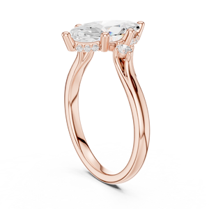 Bague Solitaire Élégante en Or Rose Coupe Marquise, Bijoux de Mariage et de Fiançailles de Luxe, Bagues de Mode Personnalisées en Gros pour Femmes - Product Image 3