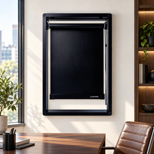 ม่านม้วนไฟฟ้า WINHOME RB Super Black Series ดีไซน์ทันสมัย สำหรับหน้าต่างบานเลื่อน ขนาดสั่งทำได้ เหมาะสำหรับบ้านหรูและผู้รับเหมา - Product Image 1
