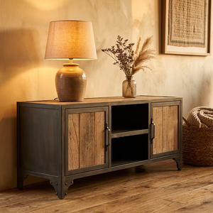 Meuble TV et commode Arcana en teck massif sur mesure avec 4 tiroirs, écologique, pour chambre et salon, mobilier de luxe - Product Image 3