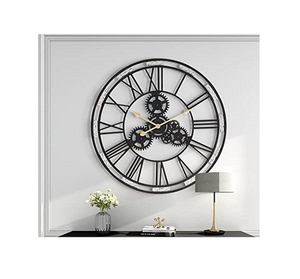 Large Metal Compass Wall <b>Clock</b>: Silent, Modern, Oversized - Product Image 6