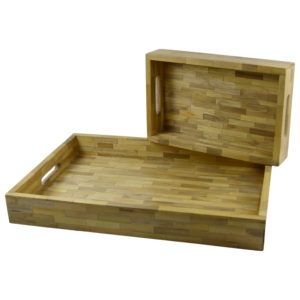 Standard Quality Wooden Hot Sale Natural Serving Tray <b>Slate</b> With Wood for Home Decoration Solid Design Tray - Product Image 2