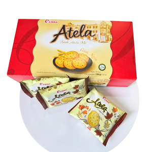 ขนมงาอบกรอบ 342 กรัม ATELA บิสกิตกลมกรอบหวาน ขนมขบเคี้ยว ODM ผู้ผลิตจากเวียดนาม - Product Image 4