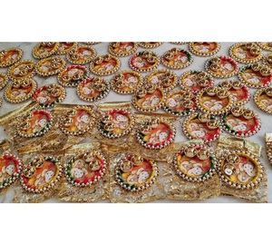 Jaipurios Indian Ganesha Roli Kumkum Platter Potli Religious Home Decor Festive Gift Ganesh Chaturthi Puja 4-5 Inches MDF Die - Product Image 2