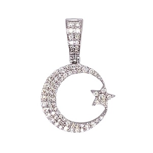 จี้เงิน925รูปดาวพระจันทร์เสี้ยวจี้พระจันทร์เสี้ยวสำหรับเครื่องประดับจี้เพชรแบบกำหนดเองได้ดีไซน์ใหม่ - Product Image 1
