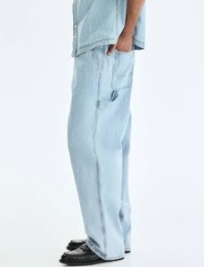 Vaqueros Anchos de Mezclilla Estilo Indio, Ecológicos, de Tiro Medio, Lavado Regular, Ajuste Casual, Rotos, de Algodón - Product Image 1