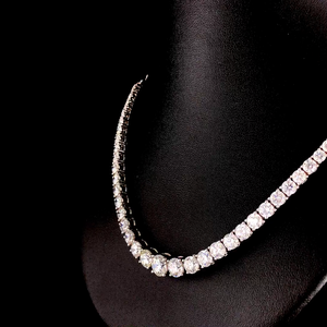 Collier en diamant, argent sterling 925, moissanite taille ronde, design élégant, bijoux fins, accessoire intemporel, fabriqué avec - Product Image 4