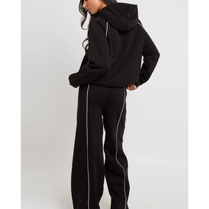 Ensemble de survêtement unisexe en coton épais OEM, coupe ample, streetwear, double taille, jogging, 2 pièces, tenue de sport - Product Image 3