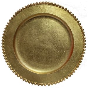 Assiettes de présentation rondes en métal noir de 13 pouces, écologiques, élégantes, avec motif feuille d'or, style moderne et luxueux, vente en gros - Product Image 5