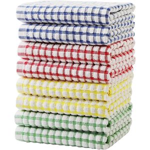 Set di 8 Strofinacci da Cucina in Cotone Multicolore 15x26 Pollici per Asciugare i Piatti - Product Image 1