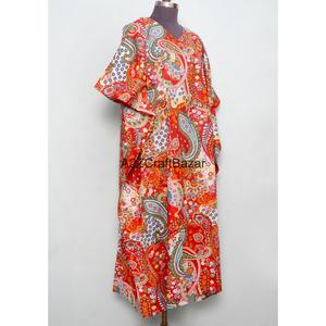 Vestido Kaftán de Algodón para Mujer, Estampado Floral, Túnica India, Talla Única, Ropa de Verano para Fiesta, Ropa de Dormir, Estilo Relajado - Product Image 5