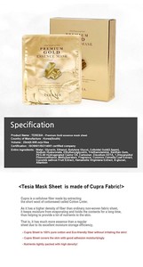 Masque en tissu Premium à l'essence d'or, hydratant anti-âge, au collagène et à l'aloe vera, éclaircissant et anti-rides, pour tous types de peau, avec bande adhésive - Product Image 6