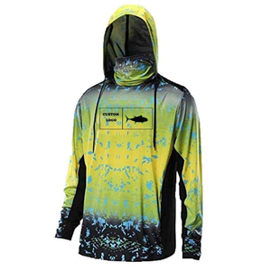 Sudadera de pesca para exteriores con máscara y capucha integradas, protección solar UPF 50, camisa de pesca ligera para verano - Product Image 3