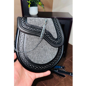 OEM ODM Scottish Two-Tone Grey Tweed Sporran Vegan Leather Kilt Sporran Handmade Pin Lock with <b>Chain</b> <b>Belt</b> 2026 - Product Image 1