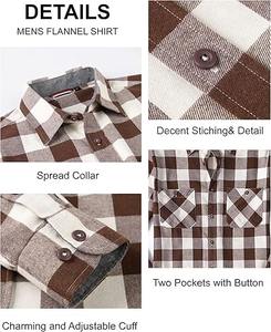 Chemise en flanelle à carreaux Buffalo de haute qualité pour hommes, chemise décontractée à deux poches, boutonnée, fournisseur en gros - Product Image 5