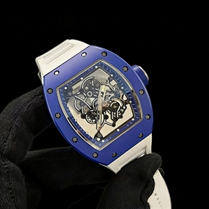 Montre pour homme RM 055, boîtier en céramique bleue, mouvement mécanique manuel, cadran gravé, montre de sport de luxe ultra-légère - Product Image 4