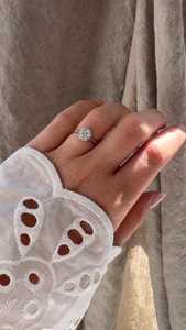Anillo de Compromiso con Halo de Diamantes Cultivados en Laboratorio, Plata 925, Oro Real de 14K, Anillo de Boda Clásico con Halo, Precio de Fábrica, Certificado IGI - Product Image 2
