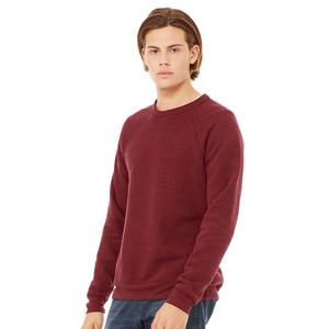 Sweat-shirt à col rond pour homme, coupe classique, couleur bordeaux unie, tricoté en nylon/coton, pull décontracté, respirant, séchage rapide, 350g, vêtements d'hiver - Product Image 3