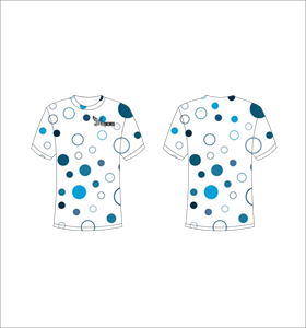 T-shirt à manches courtes pour homme, motif à pois bleus, respirant, coupe classique, col rond, vêtement décontracté - Product Image 1