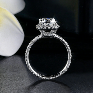 <b>Cushion</b> Cut Lab Grown Diamond <b>Ring</b> IGI Certified PT950 Platinum Lab Diamond Side Stone Luxury <b>Rings</b> Women Gift <b>Wedding</b> Jewellery - Product Image 3