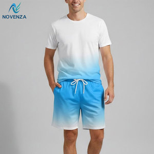 Ensemble t-shirt et short d'été pour homme, léger, conçu pour un usage quotidien, les activités de plein air et un look décontracté. - Product Image 1